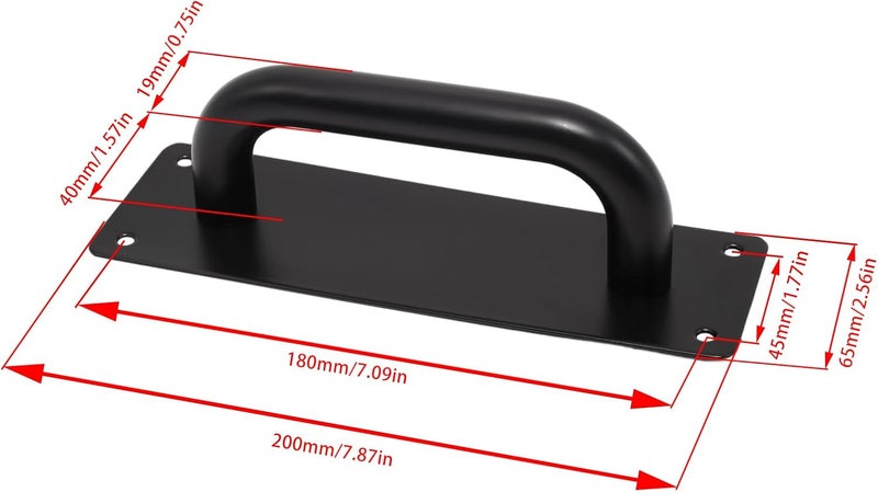Mormchlots 2Pcs Small Black Stainless Steel Heavy Duty Barn Door Pulls, Pull Push Plate Handle, Pull and Push Plate Handle for Wooden or Composite Door(1 Pair) - Image 2